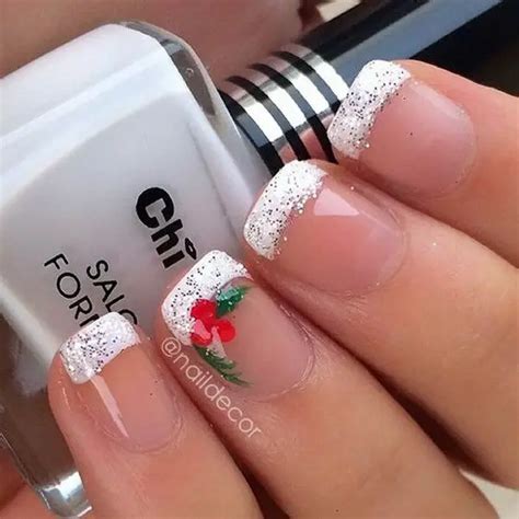 Festive Christmas French Manicure Trendy Pins