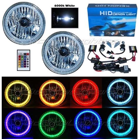 7 RGB SMD Multi Color White Red Blue Green LED Halo Angel Eye 6K HID