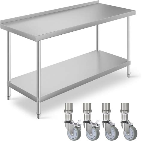 FIDOOVIVIA 150 X 60 X 80cm Stainless Steel Catering Table Commercial