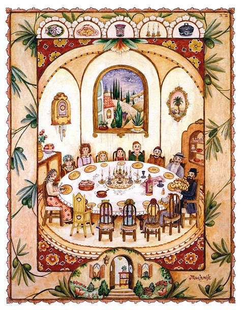 Shabbat Table Painting by Michoel Muchnik | Pixels