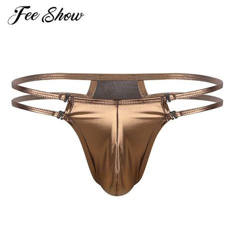 Jual IMPORT Mens Sexy Lingerie Thongs And G Strings Tanga Sissy Panties Shiny Metallic Bulge