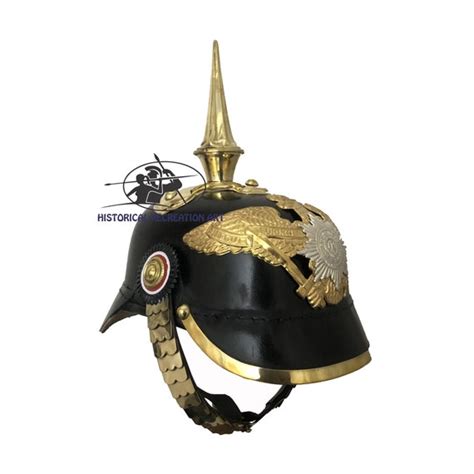 german prussian pickelhaube helmet imperial officer spike etsy