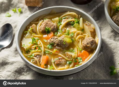 Homemade Sopa A La Minuta Meatball Soup Stock Photo Bhofack2 336428500