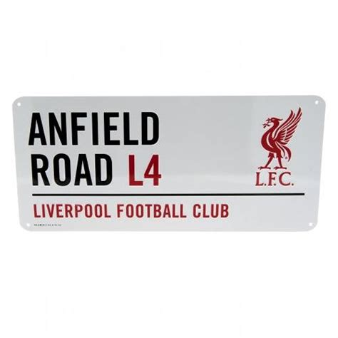 Liverpool Official Anfield Road L4 Metal Street Sign Multi Colour