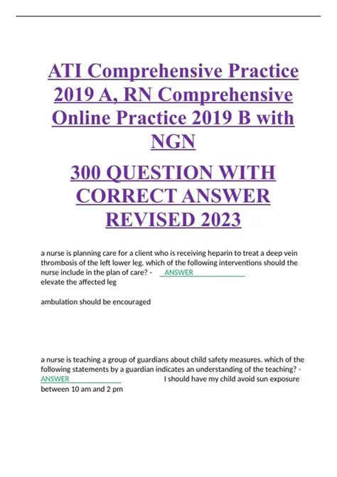 Ati Comprehensive Practice A Rn Comprehensive Online Practice