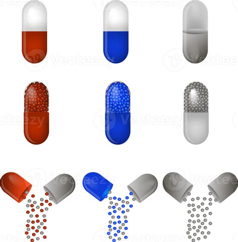 Big Colored Set Different Types Of Pills 17385423 Png