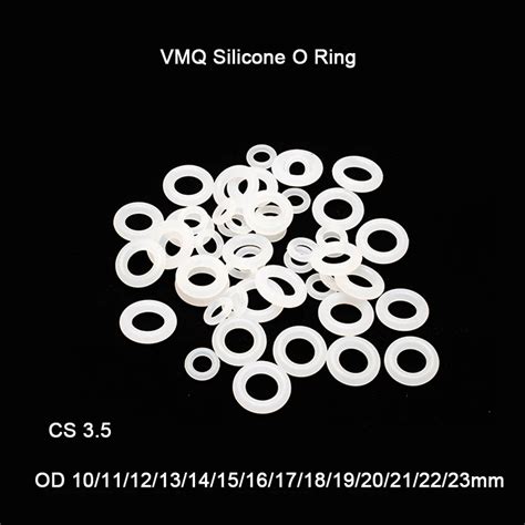 Pcs Lot White Vmq Silicone O Ring Gasket Rubber Washer Cs Mm Od