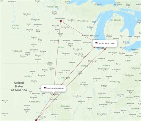 Flights From South Bend To Bentonville Sbn To Xna Flight Routes