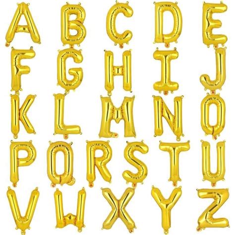 16 Inch Lettres K Doré Helium Ballon Petit Mylar Alphabet Ballons