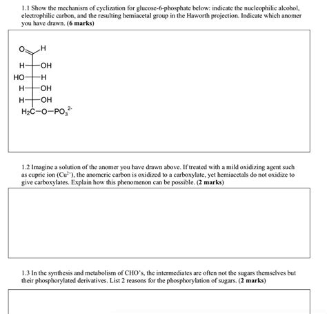 SOLVED 1 1 Show The Mechanism Of Cyclization For Glucose 6 Phosphate