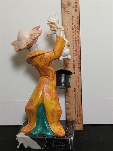 Vintage Depose Fontanini Made In Italy Clown Magician Figurine Rabbit