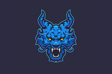 Premium Vector | Blue dragon mascot vector