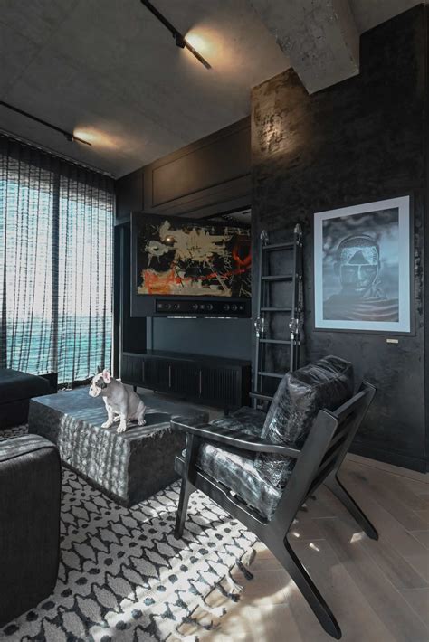 A Black Interior Gives This Apartment A Dark And Dramatic Appearance