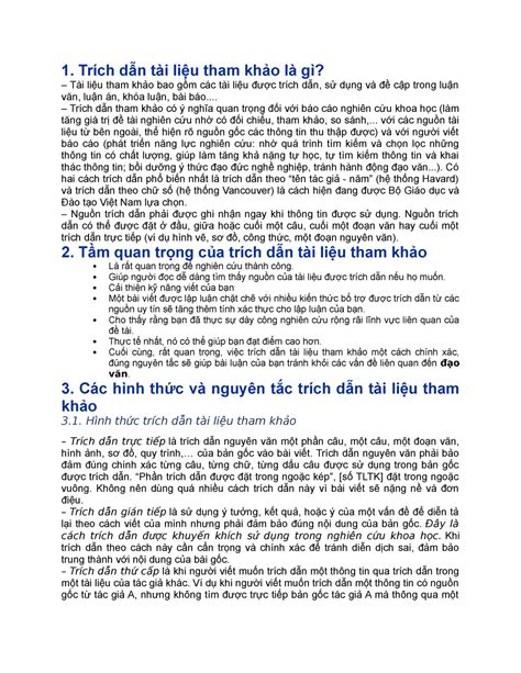 Cách viết tài liệu tham khảo 1 Trích dẫn tài liệu tham khảo là gì