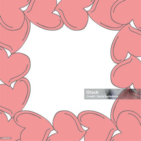 Frame Template With Doodle Hearts Stock Illustration Download Image