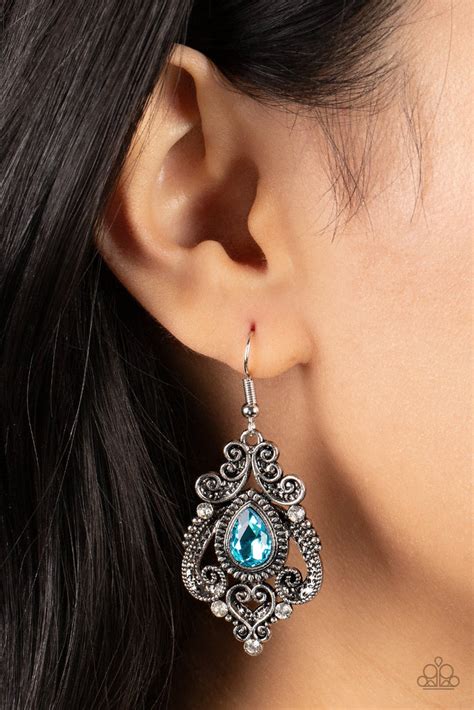 Paparazzi Preorder Palace Perfection Blue Earrings