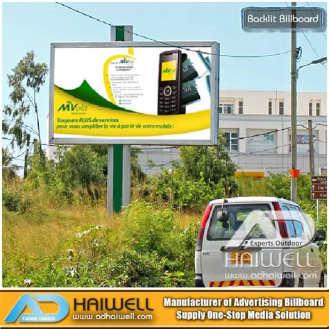 Outdoor Led Lighting Backlit Advertising Billboard Structure Adhaiwell