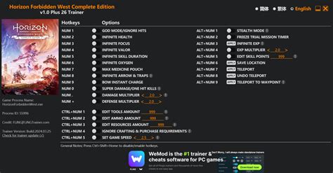 Horizon Forbidden West Complete Edition Trainer FLiNG Trainer PC
