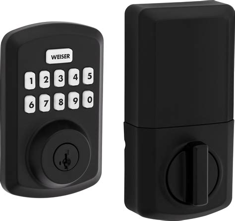 Weiser Powerbolt 3 Matte Black Keyless Entry Door Lockdeadbolt Lock 10 Button Keypad Door Lock