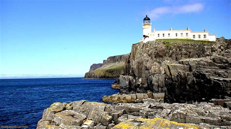 Neist Point Lighthouse In Isle Of Skye Scotland