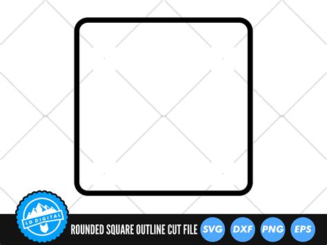 Rounded Square Outline Svg Square Cut Files Square Outline Etsy Australia