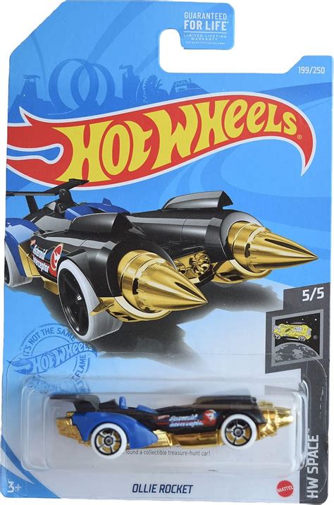 Amazon Hot Wheels Ollie Rocket Black Blue Gold Space 199 250 Treasure Hunt Toys Games
