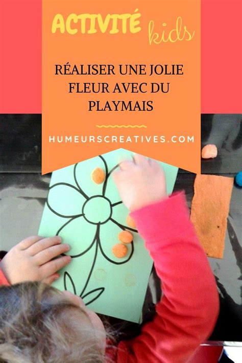 Une fleur en playmaïs Playmais Bricolage printemps et Motricité fine