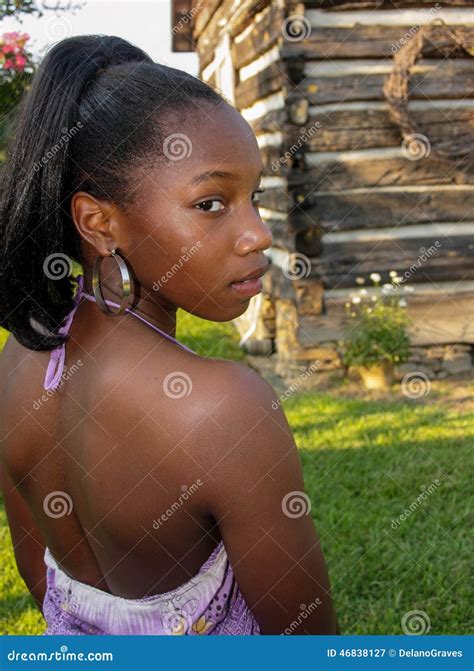 Fille Adolescente D Afro Am Ricain Image Stock Image