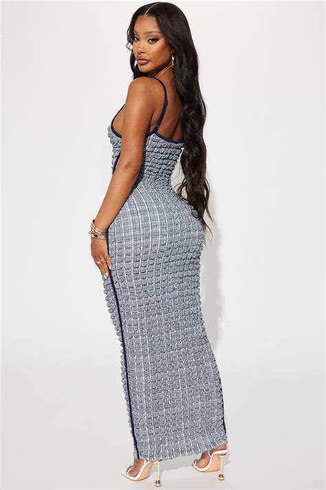 Havanna Textured Maxi Dress Navy Fashion Nova Dresses Fashion Nova