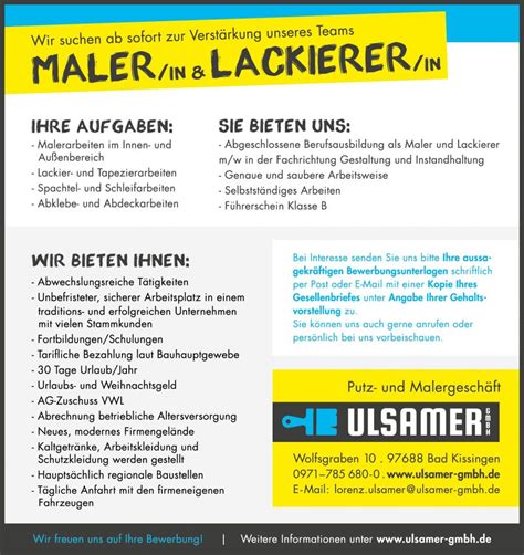 Stellenangebote Ulsamer Gmbh