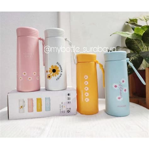 Jual Botol Daisy Kaca Termos Daisy Kaca Pakai Box Tumbler Daisy Kaca