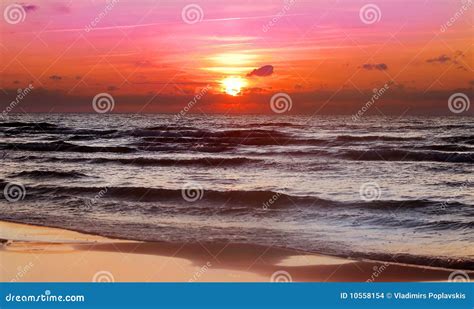 Beautiful Sunset on the Beach, Autumn Weather Stock Photo - Image of ...