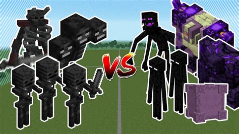 WITHER MOBS TEAM VS END MOBS TEAM MINECRAFT MOB BATTLE YouTube