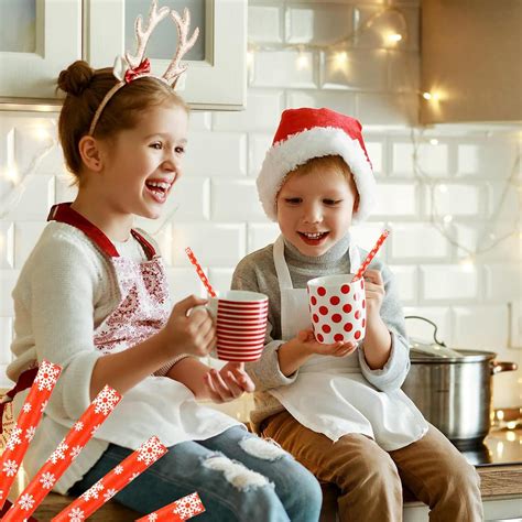 Eyasih Popotes De Papel Biodegradable De Navidad Dise O De Copo De