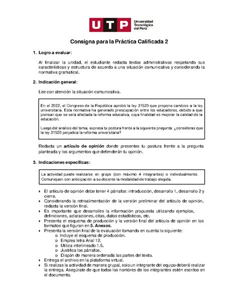 Articulo De Opini N Pr Ctica Consigna Para La Pr Ctica