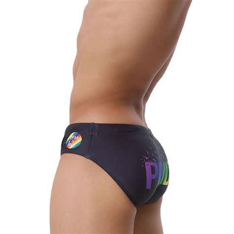 Gay Swim Briefs Lgbtq Pride Pushup Pad Black Swim Briefs