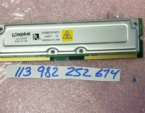 512MB RIMM RD ECC 800 40 800 40 400MHz 400 MHz RDram Ram Memory Non