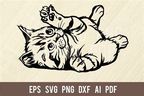 Cat Svg Cute Kitten Svg Stencil Graphic By Signreadydclipart