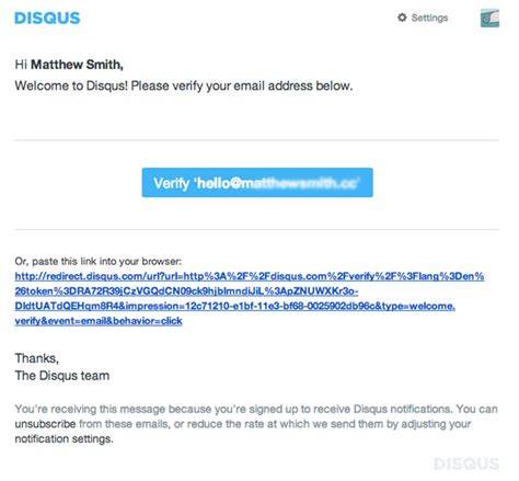 Account Activation Email Design from Disqus — Info View | Really Good ...