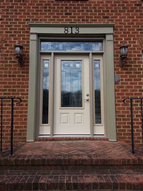 Fiberglass Entry Door With Sidelights And Transom Glass Designs