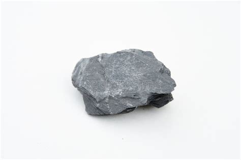 Roccia Dell Ardesia Isolata Sopra Bianco Fotografia Stock Immagine Di