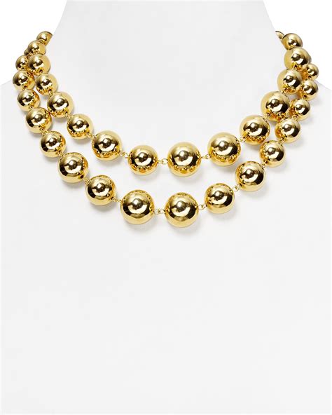 Lauren By Ralph Lauren Beaded Delight Graduated Necklace In Gold Lyst