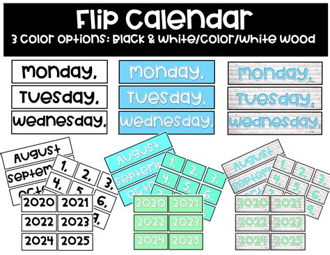 Flip Calendar For Classroom Printable Templates Free