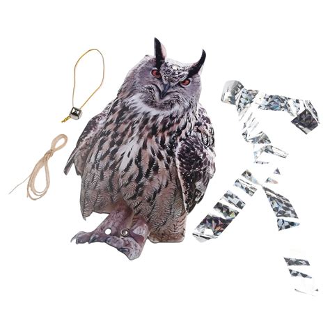 Suyin Owl Decoy To Scare Birds Away Scarecrow Fake Owl Statue For Home