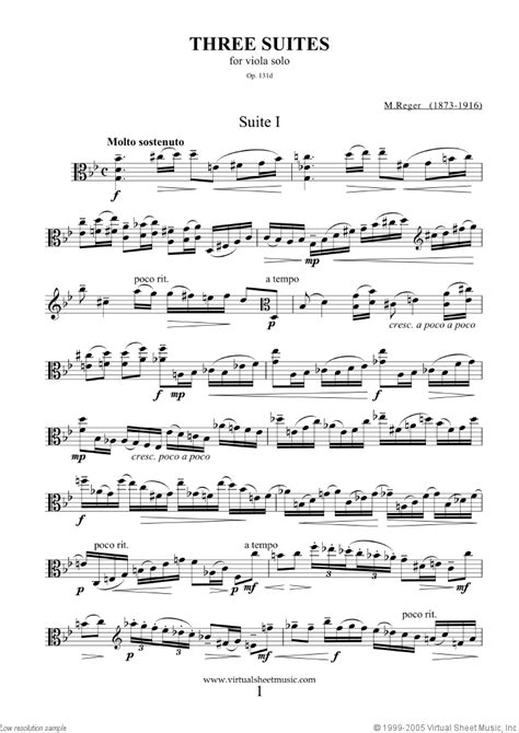 Three Suites Op131d Sheet Music For Viola Solo Pdf Interactive