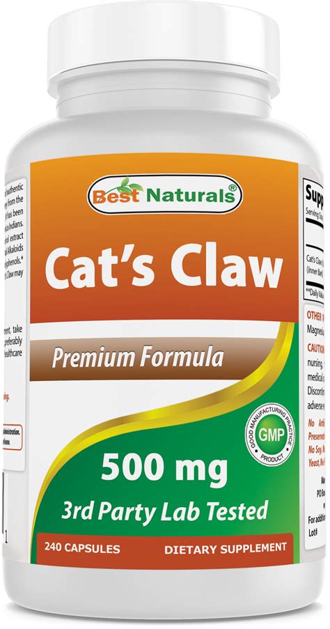 Best Naturals Cat S Claw 500 Mg 240 Capsules Walmart