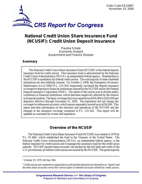 National Credit Union Share Insurance Fund NCUSIF Credit Union