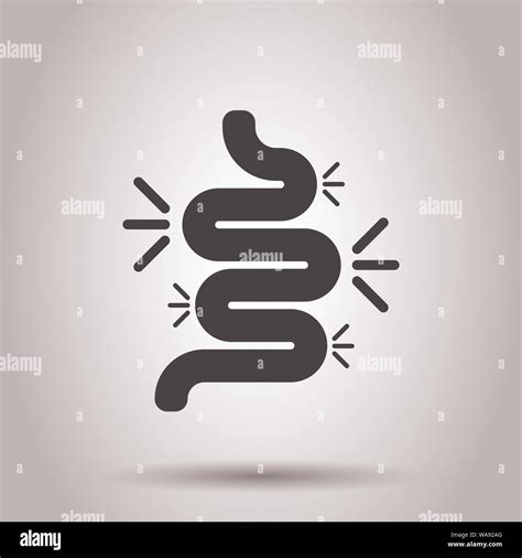 Gut Constipation Icon In Flat Style Colitis Vector Illustration On