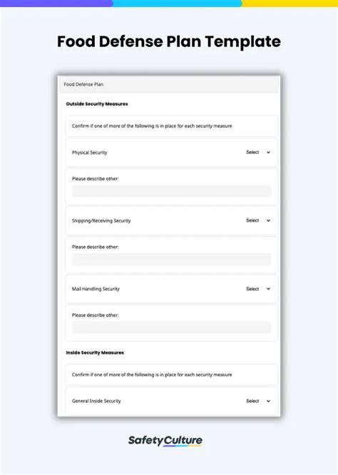 Free Food Defense Plan Template Pdf Safetyculture