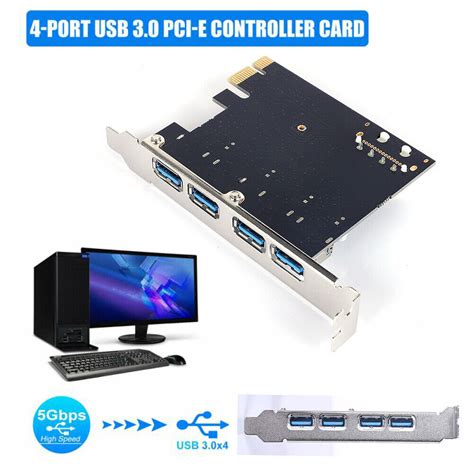 USB3 0 Riser PCIE Expansion Card 4 Ports PCI Express High Speed